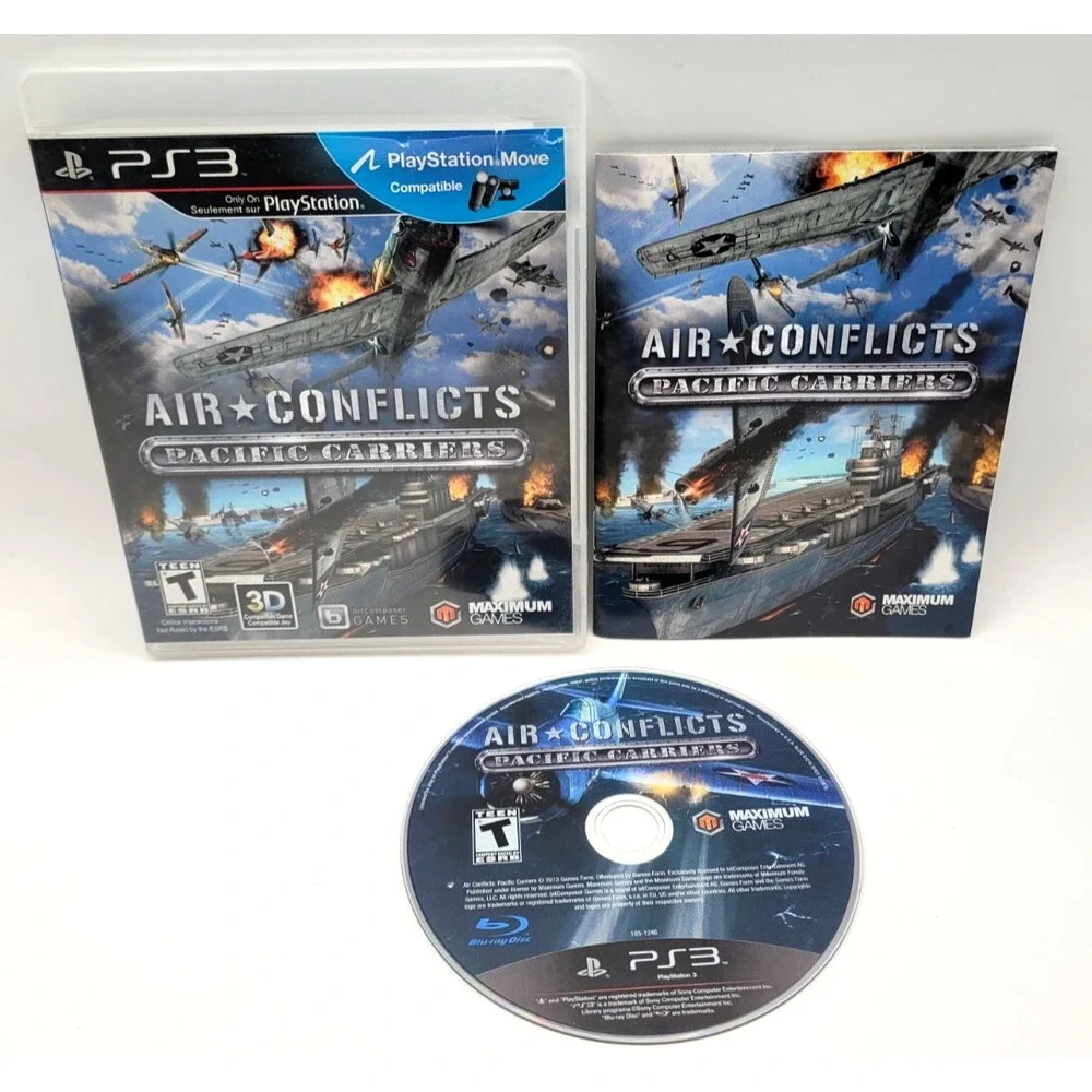 Air Conflicts: Pacific Carriers (Sony PlayStation 3, 2013) CIB COMPLETE‎ IN BOX